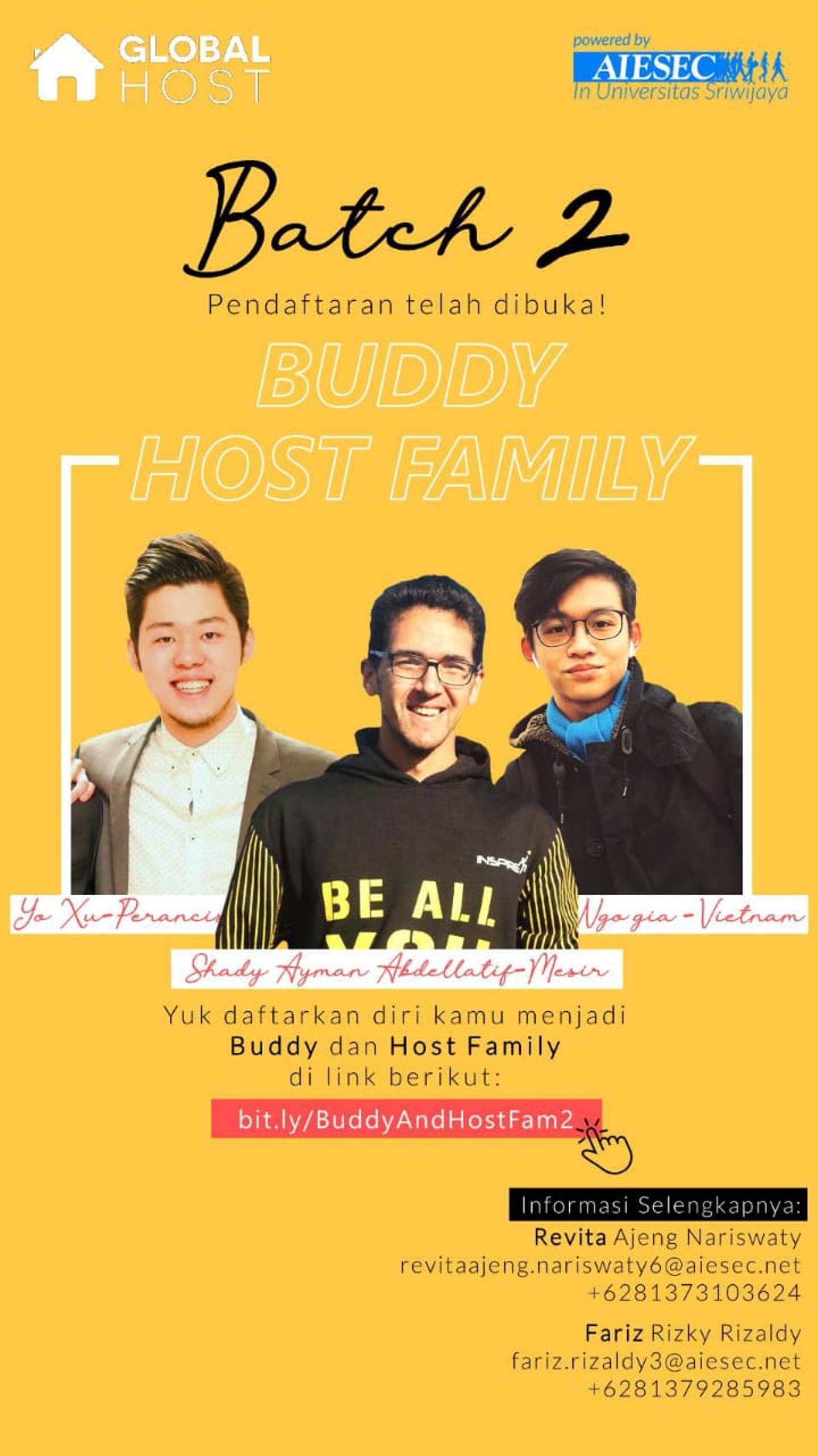 AIESEC Unsri Buka Pendaftaran Buddy dan Host Family. Tertarik?