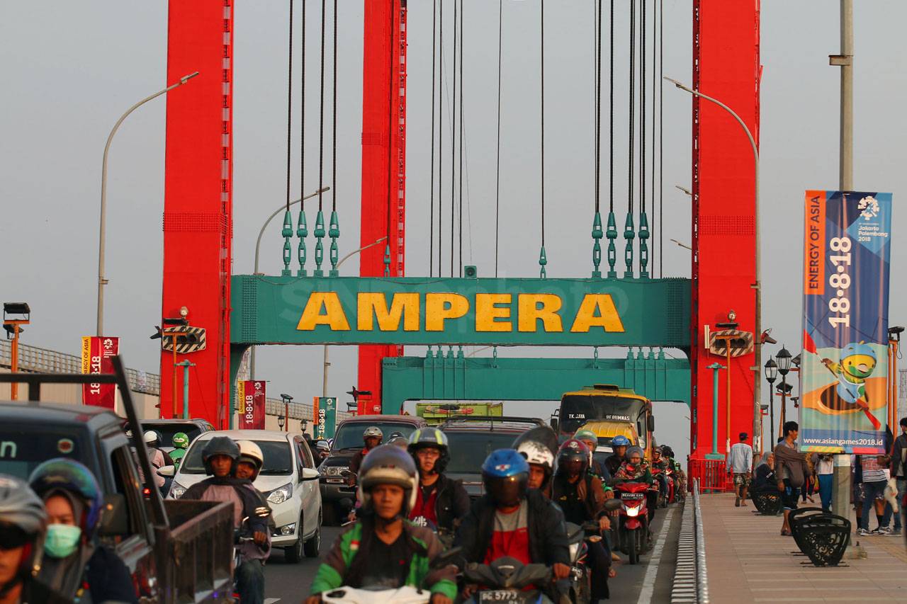 Jelang Asian Games, Sistem Buka-Tutup Jembatan Ampera  Mulai Diujicoba