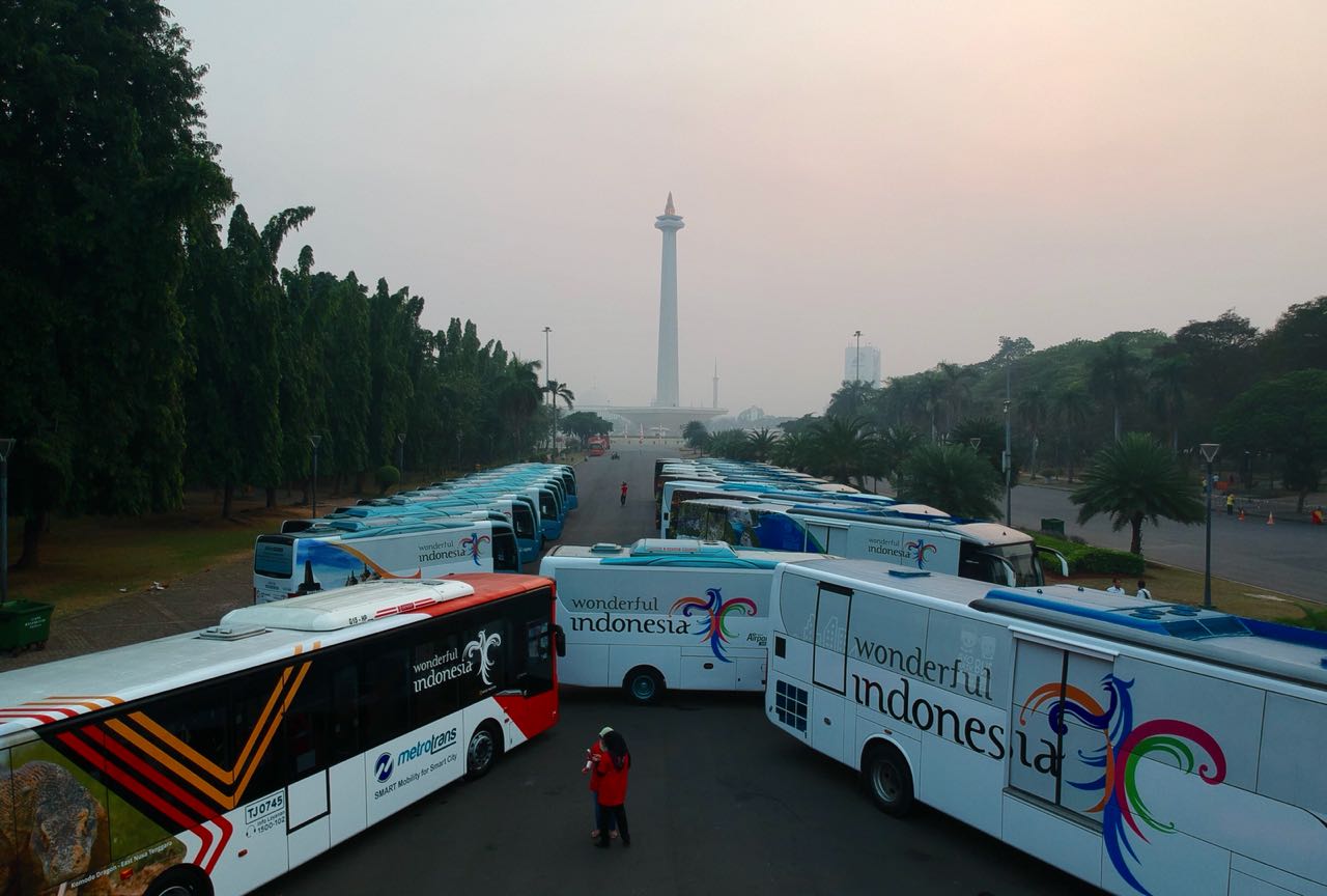 Kemenpar dan Pemprov DKI Jakarta Luncurkan 100 Bus Wonderful Indonesia untuk Asian Games 2018